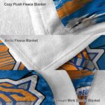 new york knicks paint streaks blue white blanket premium grade