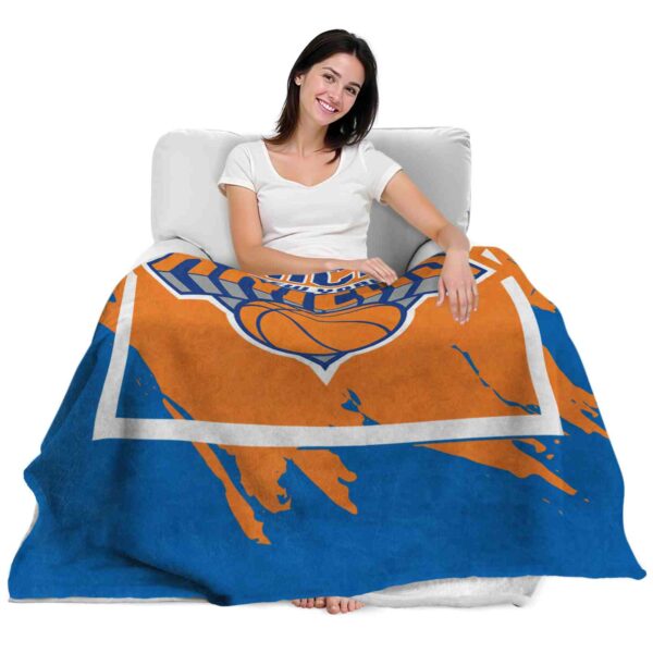 new york knicks splatter effect blue blanket latest model