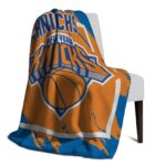 new york knicks splatter effect blue blanket top rated