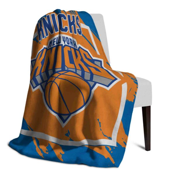 new york knicks splatter effect blue blanket top rated