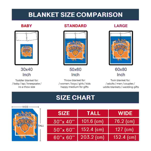 new york knicks splatter effect blue blanket trendy