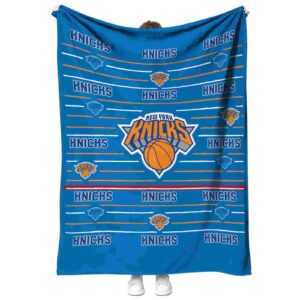 new york knicks striped pattern blue blanket best selling