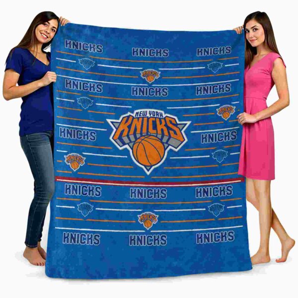 new york knicks striped pattern blue blanket fashion forward