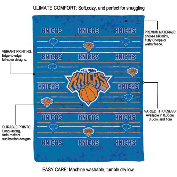 new york knicks striped pattern blue blanket new arrival