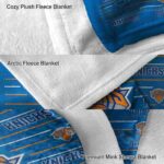 new york knicks striped pattern blue blanket premium grade