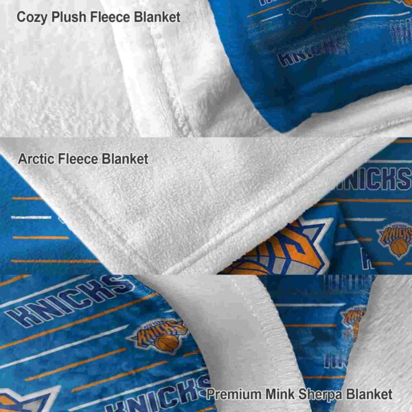 new york knicks striped pattern blue blanket premium grade