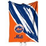 new york mets brushstrokes blue white blanket best selling