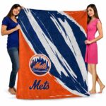 new york mets brushstrokes blue white blanket fashion forward
