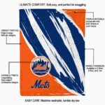 new york mets brushstrokes blue white blanket new arrival
