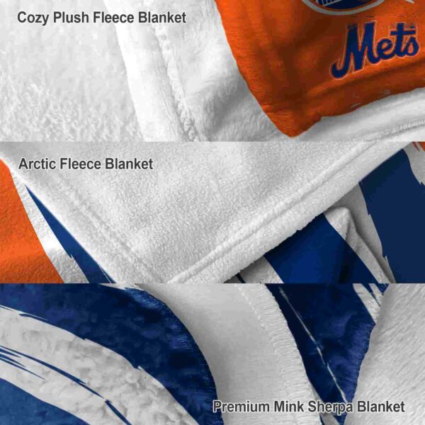 new york mets brushstrokes blue white blanket premium grade