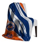 new york mets brushstrokes blue white blanket top rated