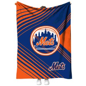 new york mets diagonal stripes blue blanket best selling
