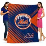 new york mets diagonal stripes blue blanket fashion forward