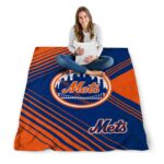 new york mets diagonal stripes blue blanket high quality