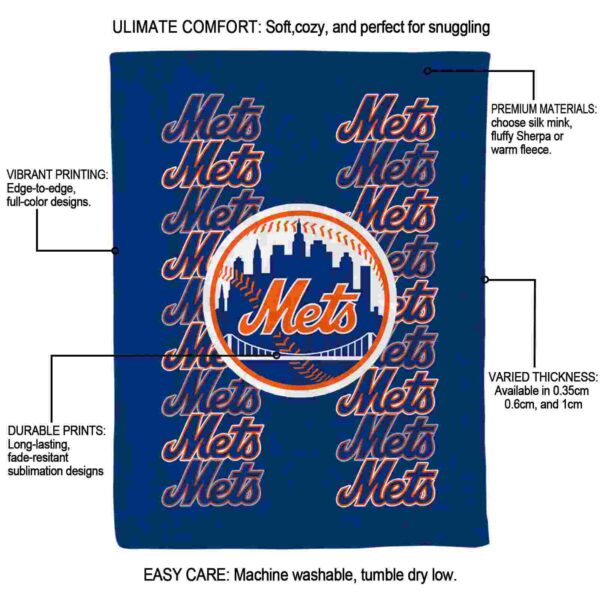 new york mets fan pride blue blanket new arrival