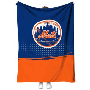 new york mets gradient dots blue blanket best selling