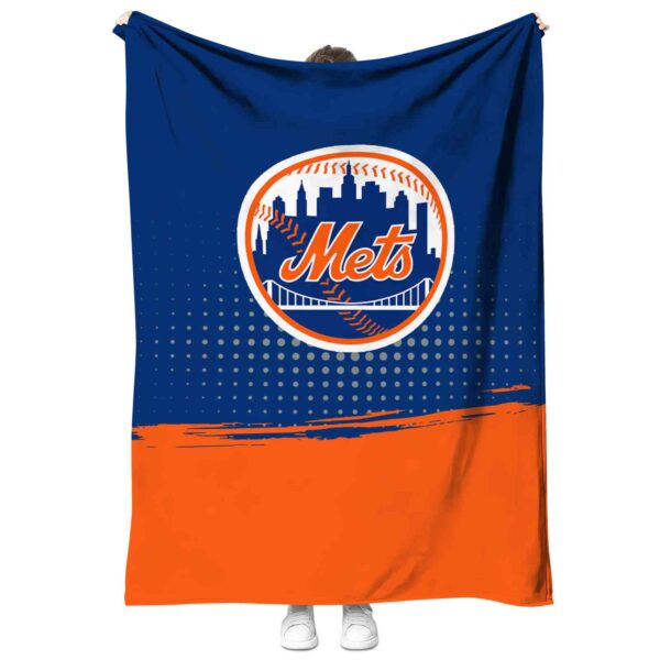 new york mets gradient dots blue blanket best selling