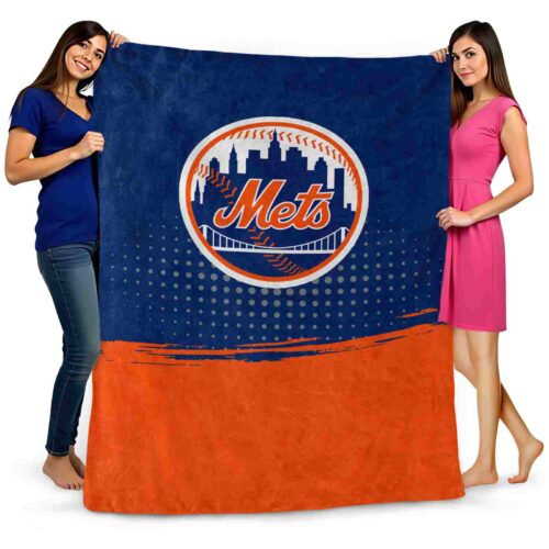 new york mets gradient dots blue blanket fashion forward