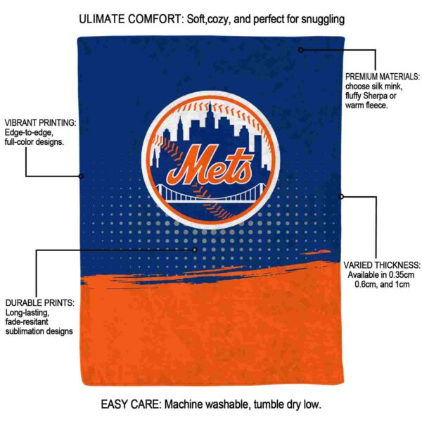 new york mets gradient dots blue blanket new arrival