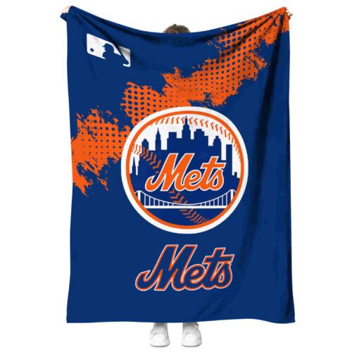 new york mets grunge texture blue blanket best selling