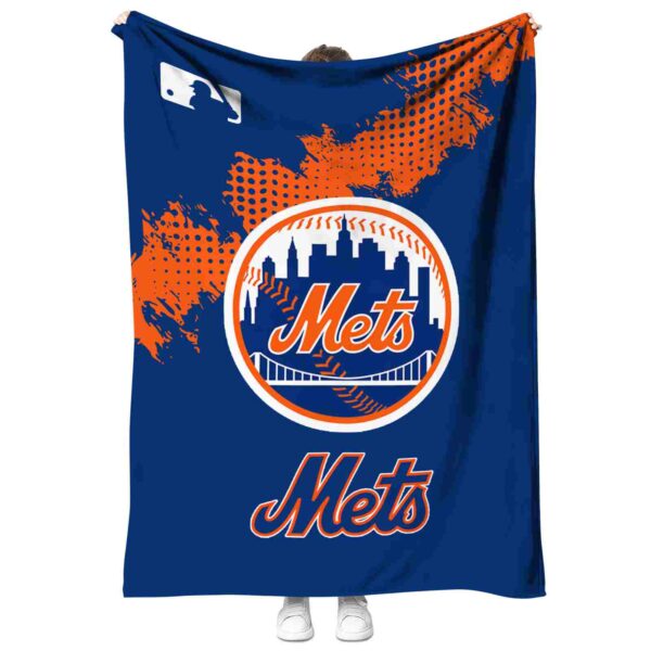 new york mets grunge texture blue blanket best selling