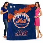 new york mets grunge texture blue blanket fashion forward