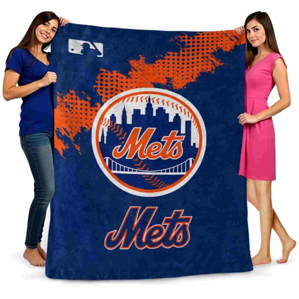 new york mets grunge texture blue blanket fashion forward