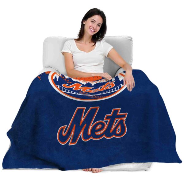 new york mets grunge texture blue blanket latest model