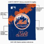 new york mets grunge texture blue blanket new arrival