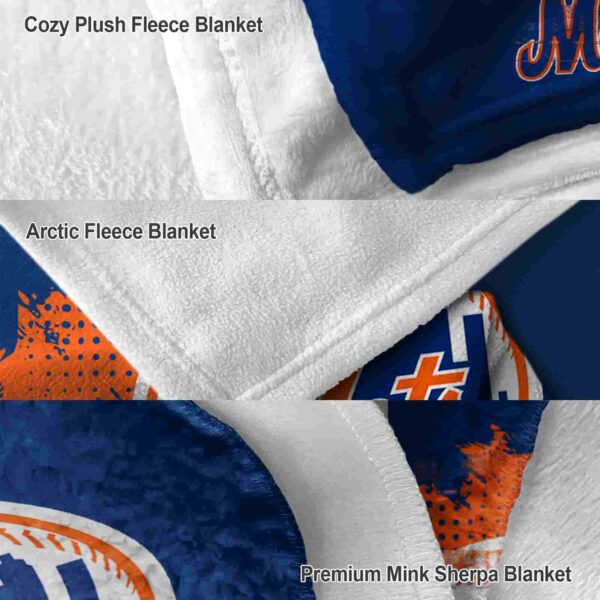 new york mets grunge texture blue blanket premium grade
