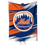 new york mets paint streaks blue white blanket best selling