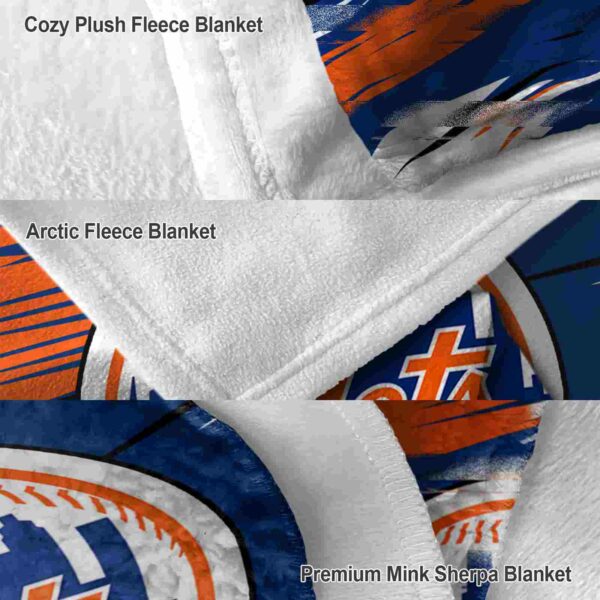 new york mets paint streaks blue white blanket premium grade