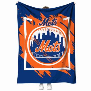 new york mets splatter effect blue blanket best selling
