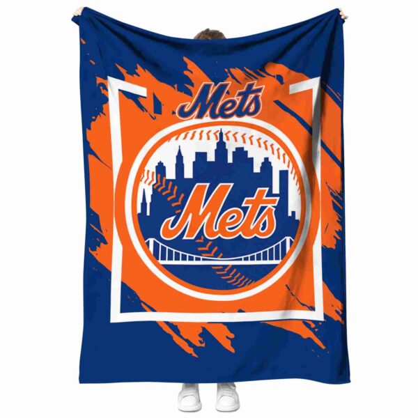 new york mets splatter effect blue blanket best selling