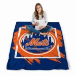 new york mets splatter effect blue blanket high quality
