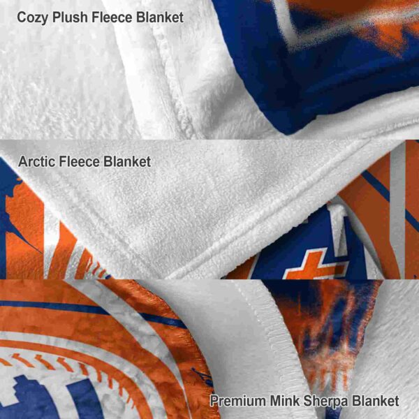 new york mets splatter effect blue blanket premium grade