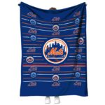 new york mets striped pattern blue blanket best selling