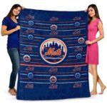 new york mets striped pattern blue blanket fashion forward