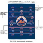 new york mets striped pattern blue blanket new arrival