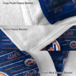 new york mets striped pattern blue blanket premium grade