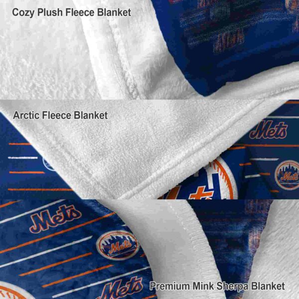 new york mets striped pattern blue blanket premium grade