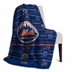 new york mets striped pattern blue blanket top rated
