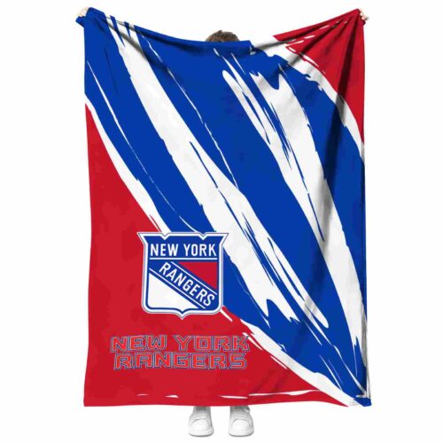 new york rangers brushstrokes blue white blanket best selling