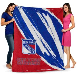 new york rangers brushstrokes blue white blanket fashion forward