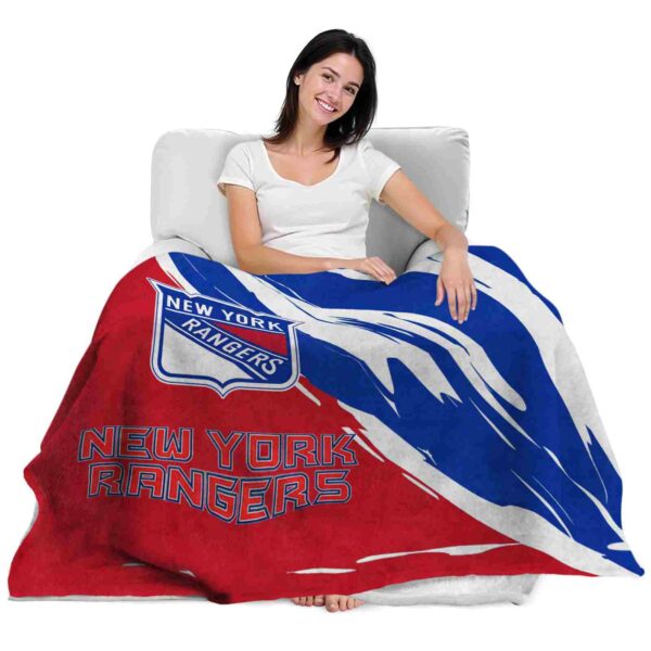 new york rangers brushstrokes blue white blanket latest model