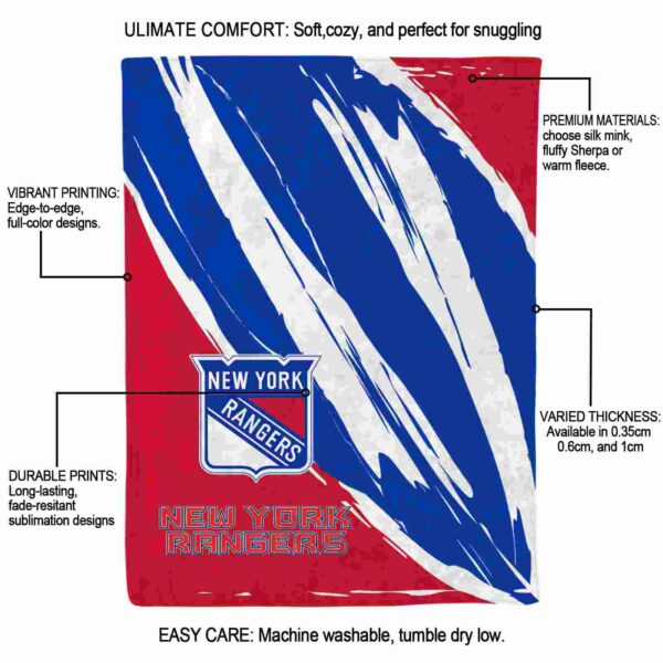 new york rangers brushstrokes blue white blanket new arrival