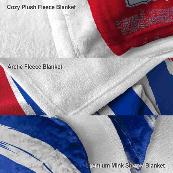 new york rangers brushstrokes blue white blanket premium grade