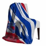 new york rangers brushstrokes blue white blanket top rated