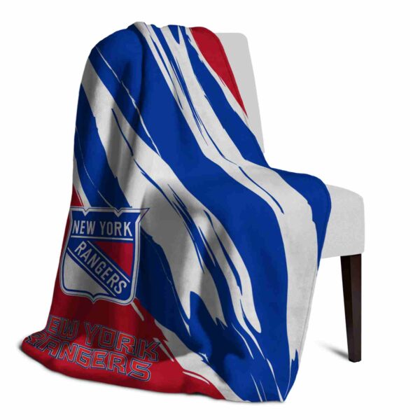 new york rangers brushstrokes blue white blanket top rated