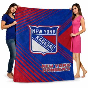 new york rangers diagonal stripes blue blanket fashion forward